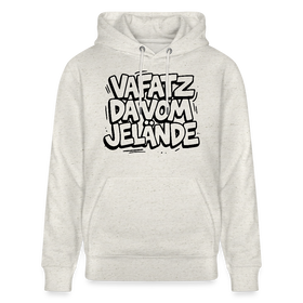 Berliner Kultspruch-VAFATZ DA VOM JELÄNDE-Unisex Bio-Hoodie - Beige meliert