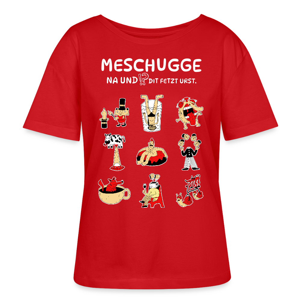 Berlin Shirt-MESCHUGGE-Rundhals Frauen Bio-T-Shirt - Rot