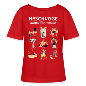 Berlin Shirt-MESCHUGGE-Rundhals Frauen Bio-T-Shirt - Rot