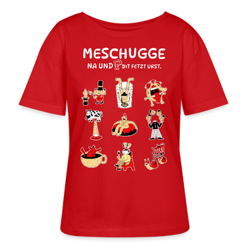Berlin Shirt-MESCHUGGE-Rundhals Frauen Bio-T-Shirt - Rot