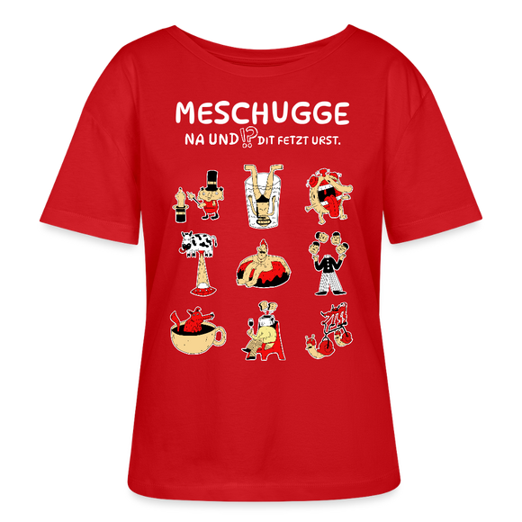Berlin Shirt-MESCHUGGE-Rundhals Frauen Bio-T-Shirt - Rot