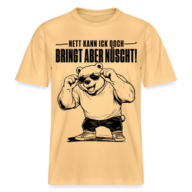 Berliner Bär mit Berliner Schnauze-NETT KANN ICK OOCH-RELAXED FIT Unisex Organic T-Shirt - Hellgelb