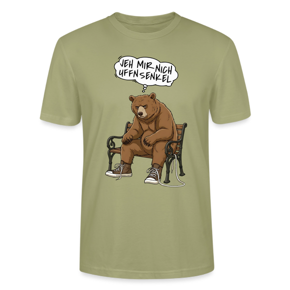 Berliner Bär Shirt-JEH MIR NICH UFFN SENKEL-Unisex T-Shirt - Nebelgrün
