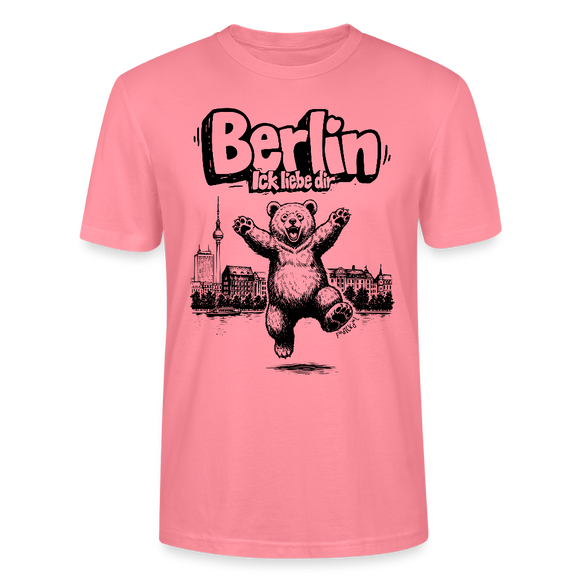 Berlin Souvenir-Unisex T-Shirt Bio-BERLIN ICK LIEBE DIR - Pink 