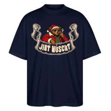 Berliner Bär-Weihnachten-JIBT NÜSCHT-Oversized Unisex Bio T-Shirt - Navy