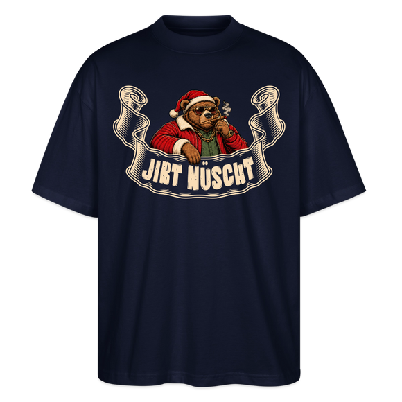 Berliner Bär-Weihnachten-JIBT NÜSCHT-Oversized Unisex Bio T-Shirt - Navy