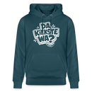 DA KIEKSTE WA?-Unisex Bio-Hoodie-mit Berliner Spruch - Dunkles Petrol