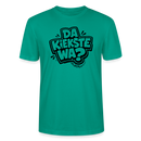 Berlin Shirt mit Spruch-DA KIEKSTE WA?-Unisex T-Shirt BIO - Blaugrün