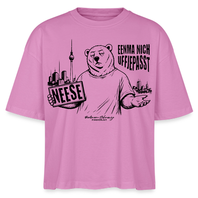 Berlin Souvenir mit Berliner Spruch-NEESE-Frauen Boxy Bio-T-Shirt - Pink