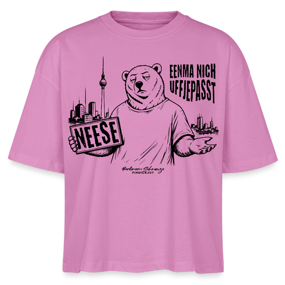 Berlin Souvenir mit Berliner Spruch-NEESE-Frauen Boxy Bio-T-Shirt - Pink