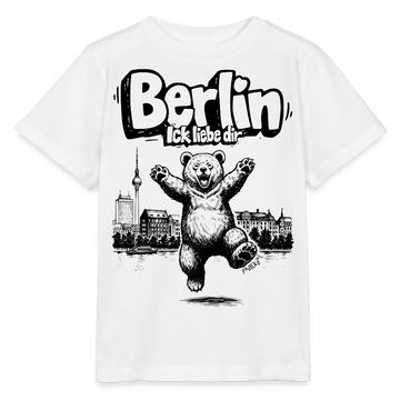 Berlin Souvenir-Kinder T-Shirt Bio-BERLIN ICK LIEBE DIR - Weiß