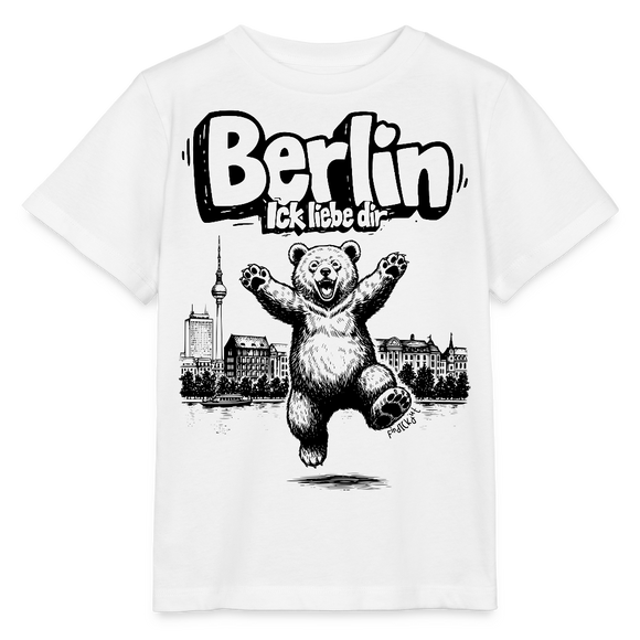 Berlin Souvenir-Kinder T-Shirt Bio-BERLIN ICK LIEBE DIR - Weiß