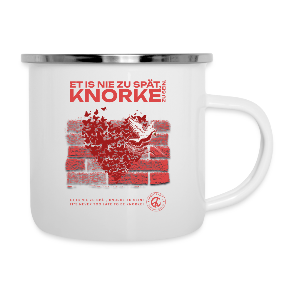 SEI KNORKE - Emaille-Tasse - Weiß