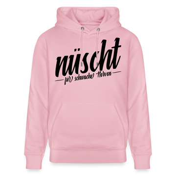 NÜSCHT FÜR SCHWACHE NERVEN-Unisex Bio-Hoodie mit Berliner Schnauze - Hellrosa