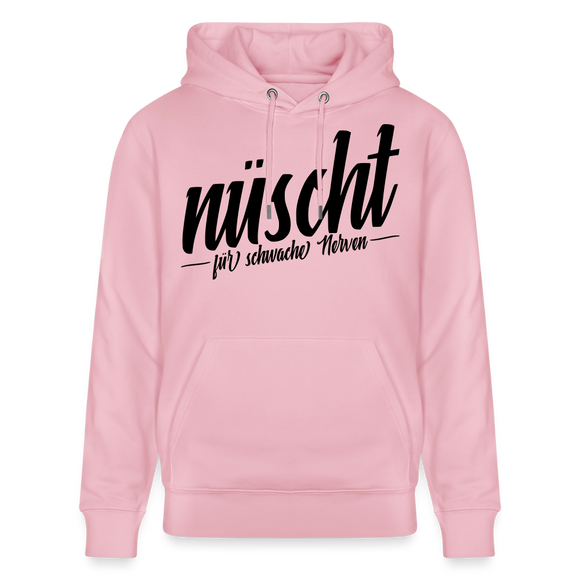 NÜSCHT FÜR SCHWACHE NERVEN-Unisex Bio-Hoodie mit Berliner Schnauze - Hellrosa