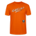 weisser Handgezeichneter Schriftzug "Kiekst'n so?" in schwungvoller Schreibschrift - typisch Berliner Spruch auf T-Shirt - Tieforange
