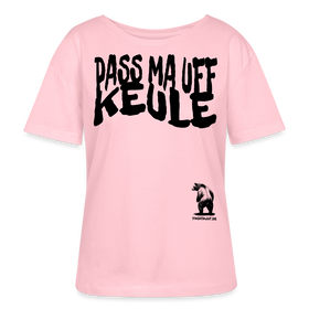 PASS MA UFF KEULE-Rundhals Frauen Bio-T-Shirt - Hellrosa