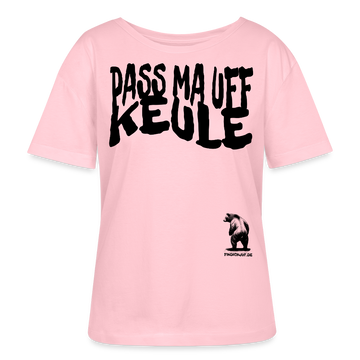 PASS MA UFF KEULE-Rundhals Frauen Bio-T-Shirt - Hellrosa