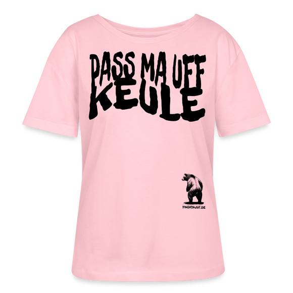 PASS MA UFF KEULE-Rundhals Frauen Bio-T-Shirt - Hellrosa