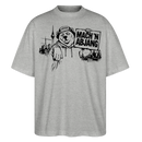 Dit ehrliche Berlin Shirt-MACH 'N ABJANG-Oversized Unisex Bio T-Shirt - Grau meliert