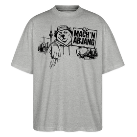 Dit ehrliche Berlin Shirt-MACH 'N ABJANG-Oversized Unisex Bio T-Shirt - Grau meliert