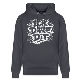 ICK DARF DIT-Unisex Bio-Hoodie mit Berliner Spruch - Indigoblau
