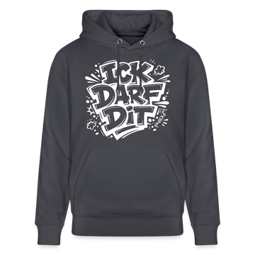 ICK DARF DIT-Unisex Bio-Hoodie mit Berliner Spruch - Indigoblau