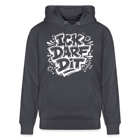 ICK DARF DIT-Unisex Bio-Hoodie mit Berliner Spruch - Indigoblau