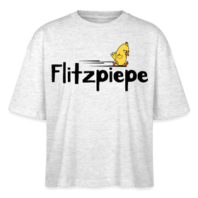 DIE FLITZPIEPE - Frauen Boxy Bio-T-Shirt - Weiß meliert