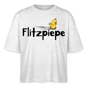 DIE FLITZPIEPE - Frauen Boxy Bio-T-Shirt - Weiß meliert