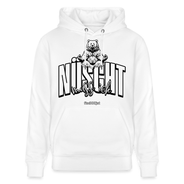 NÜSCHT MUSS ICK 2025-Unisex Bio-Hoodie mit Berliner Schnauze - Weiß