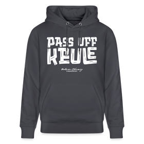 PASS UFF KEULE-Unisex Bio-Hoodie mit echt Berliner Schnauze - Indigoblau