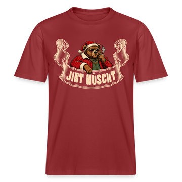Berliner Bär zu WEihnachten-JIBT NÜSCHT- RELAXED FIT Unisex Organic T-Shirt - Erdrot