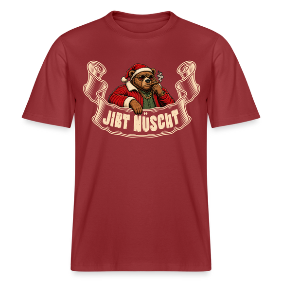 Berliner Bär zu WEihnachten-JIBT NÜSCHT- RELAXED FIT Unisex Organic T-Shirt - Erdrot