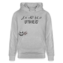 JEH MIR NICH UFFN KEKS-Unisex Bio-Hoodie - Grau meliert