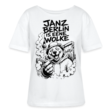 JANZ BERLIN IS EENE WOLKE-Rundhals Frauen Bio-T-Shirt - Weiß