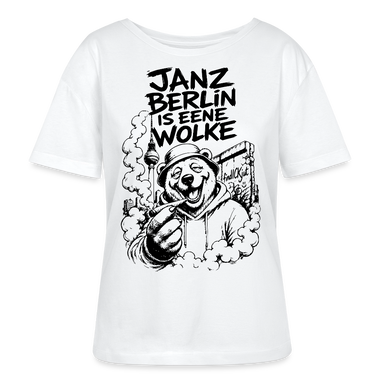 JANZ BERLIN IS EENE WOLKE-Rundhals Frauen Bio-T-Shirt - Weiß