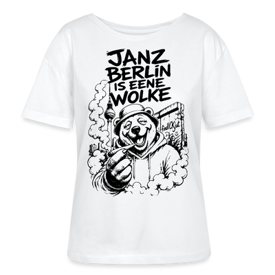 JANZ BERLIN IS EENE WOLKE-Rundhals Frauen Bio-T-Shirt - Weiß