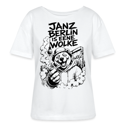 JANZ BERLIN IS EENE WOLKE-Rundhals Frauen Bio-T-Shirt - Weiß