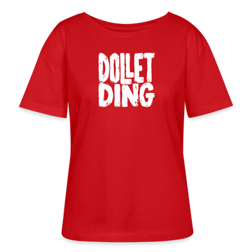 DOLLET DING-Rundhals Frauen Bio-T-Shirt - Rot