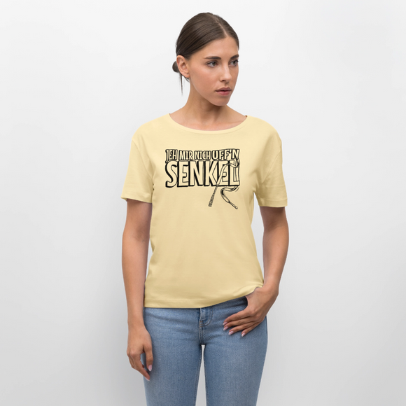 JEH MIR NICH UFF'N SENKEL-Rundhals Frauen Bio-T-Shirt - Creme