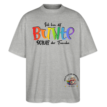 LIEBE IS BUNT-Oversized Unisex Bio T-Shirt - Grau meliert