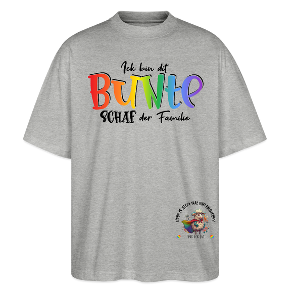 LIEBE IS BUNT-Oversized Unisex Bio T-Shirt - Grau meliert