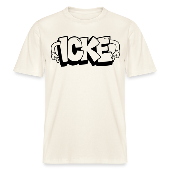 ICKE- RELAXED FIT Unisex Organic T-Shirt mit Berliner Schnauze - Naturweiß 