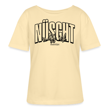 Berlin Shirt-NÜSCHT MUSS ICK25-Rundhals Frauen Bio-T-Shirt - Creme