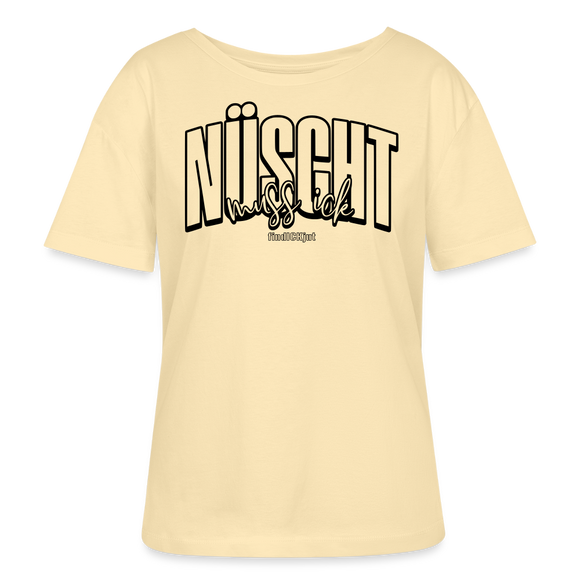 Berlin Shirt-NÜSCHT MUSS ICK25-Rundhals Frauen Bio-T-Shirt - Creme