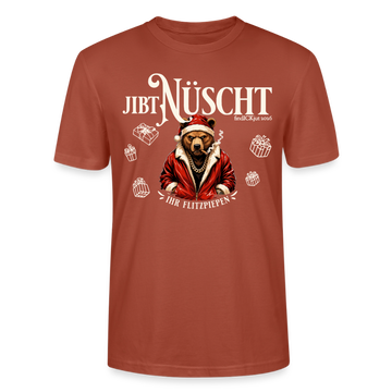 JIBT NÜSCHT-Unisex T-Shirt Berliner Ansage und Berliner Bär - Terrakotta