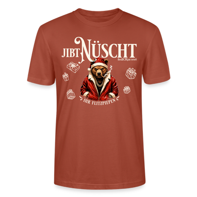 JIBT NÜSCHT-Unisex T-Shirt Berliner Ansage und Berliner Bär - Terrakotta