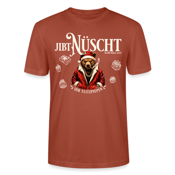 JIBT NÜSCHT-Unisex T-Shirt Berliner Ansage und Berliner Bär - Terrakotta