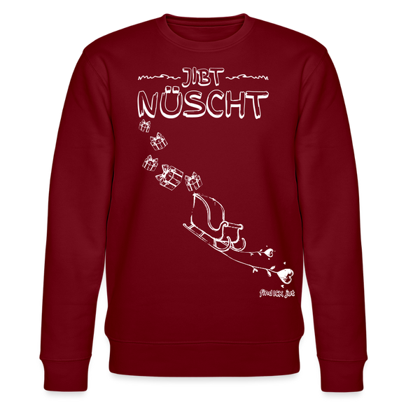 Weihnachten in Berlin25-JIBT NÜSCHT-Unisex Bio-Sweatshirt II - Burgunderrot